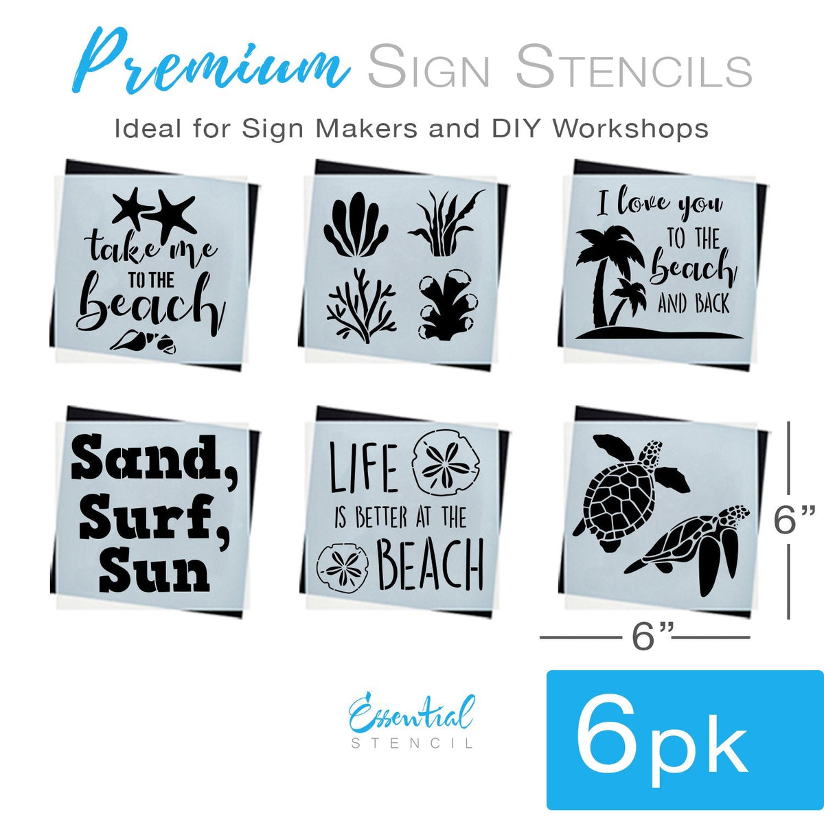 Beach Mini Stencil Set (6 Pack)-Summer-Essential Stencil
