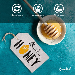 DIY reusable honey bee stencils, Honey pot stencil, honey comb stencil, Bee Happy stencil, reusable mini tag bee happy stencils