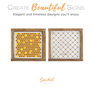Bee Trellis and Honeycomb Pattern (2 pack)-Spring-Essential Stencil