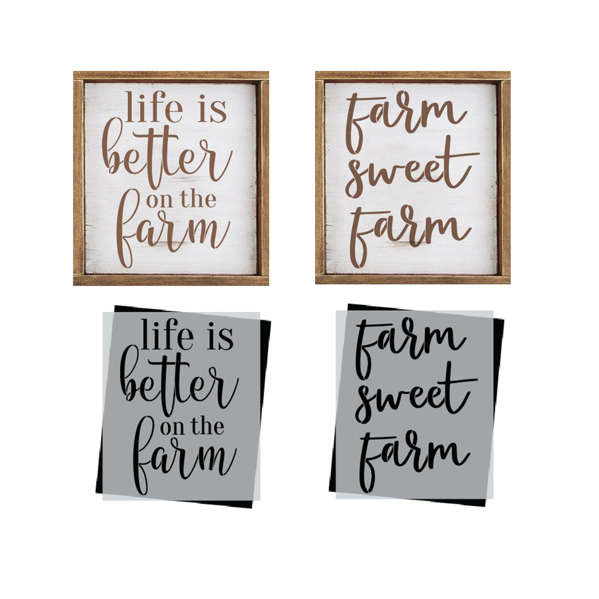Better on the Farm Stencil Set (2 Pack)-Farmhouse-Essential Stencil