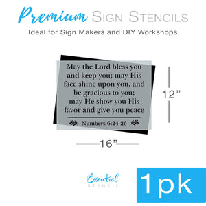 Bless you and Keep you Sign Stencil-Scripture-Essential Stencil