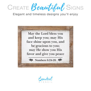 Bless you and Keep you Sign Stencil-Scripture-Essential Stencil