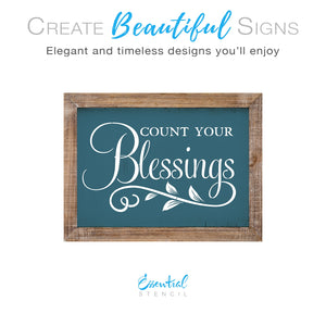 Count Your Blessings Sign Stencil-Scripture-Essential Stencil