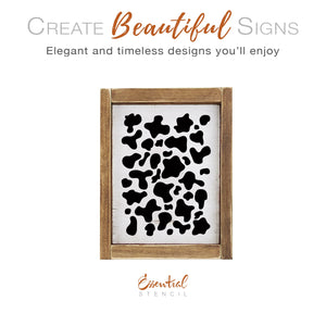 DIY reusable cow print pattern stencil, cow print pattern cut out, repeat cow spot stencil, country, rustic framhouse wood signs, farm wood sign stencils, farmhouse patterns, country patterns, farm life sign pattern