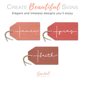 Faith Mini Tag Stencil Set (3 Pack)-Spring-Essential Stencil