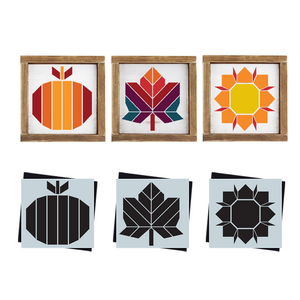DIY reusable fall quilt square stencil, quilt stencils, pumpkin quilt template stencil, maple leaf quilt stencil for painting wood sign, sunflower quilt stencil, 8 point star quilt stencils, quilt templates, journal stencils