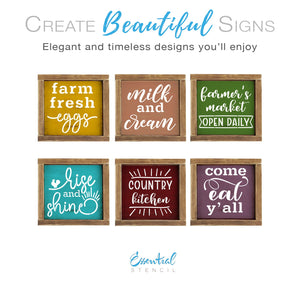 Farm Fresh Mini Sign Stencils (6 Pack)-Kitchen-Essential Stencil