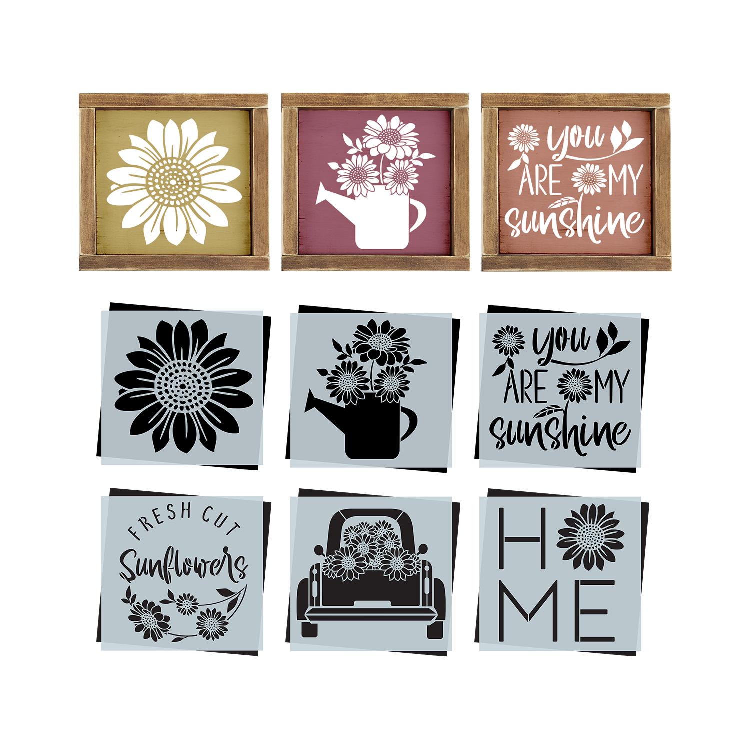 Fresh Cut Sunflowers Mini Sign Stencils (6 Pack)-Sunflowers-Essential Stencil