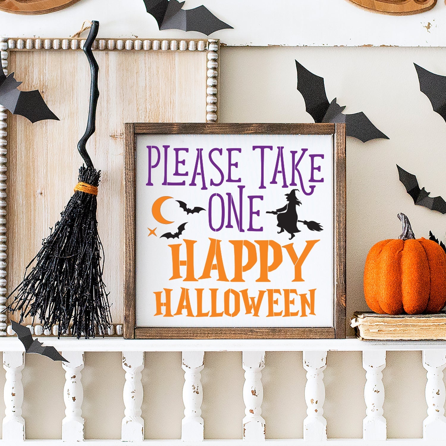 DIY reusable halloween wood sign stencils, diy reversible halloween candy and out of candy sign, please take one happy halloween sign sencil, diy booooo we are out of candy sign, halloween candy pattern, candy corns