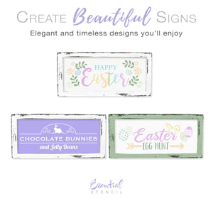 Happy Easter Stencil Set (3 Pack) Easter Egg Hunt, Chocolate bunnies and jelly beans stencil