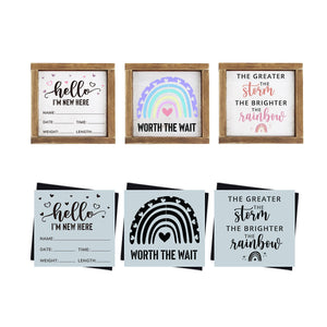 DIY newborn or nursery wood signs, hello im new here, worth the wait, birth announcement Reusable sign stencils