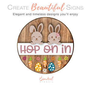 "Hop on in" Sign Stencil (4 Pack)-Spring-Essential Stencil