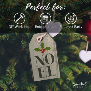 Joy, Peace & Noel Mini Tag Stencil Set (3 Pack)-Christmas-Essential Stencil