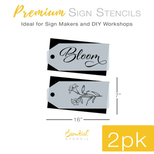 DIY reusable spring large front door tags, spring front porch decor, bloom and flower large wood tags, diy spring door porch decor