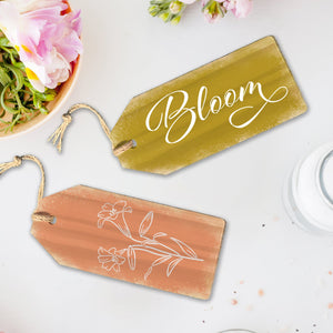 DIY reusable spring large front door tags, spring front porch decor, bloom and flower large wood tags, diy spring door porch decor
