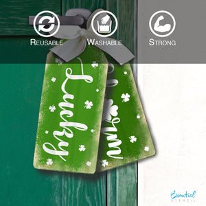 DIY Reusable Large Lucky Charm Door Tag Stencils, diy St. Patrick's front door home decor tag stencils, clovers stencil, wreath tags stencils