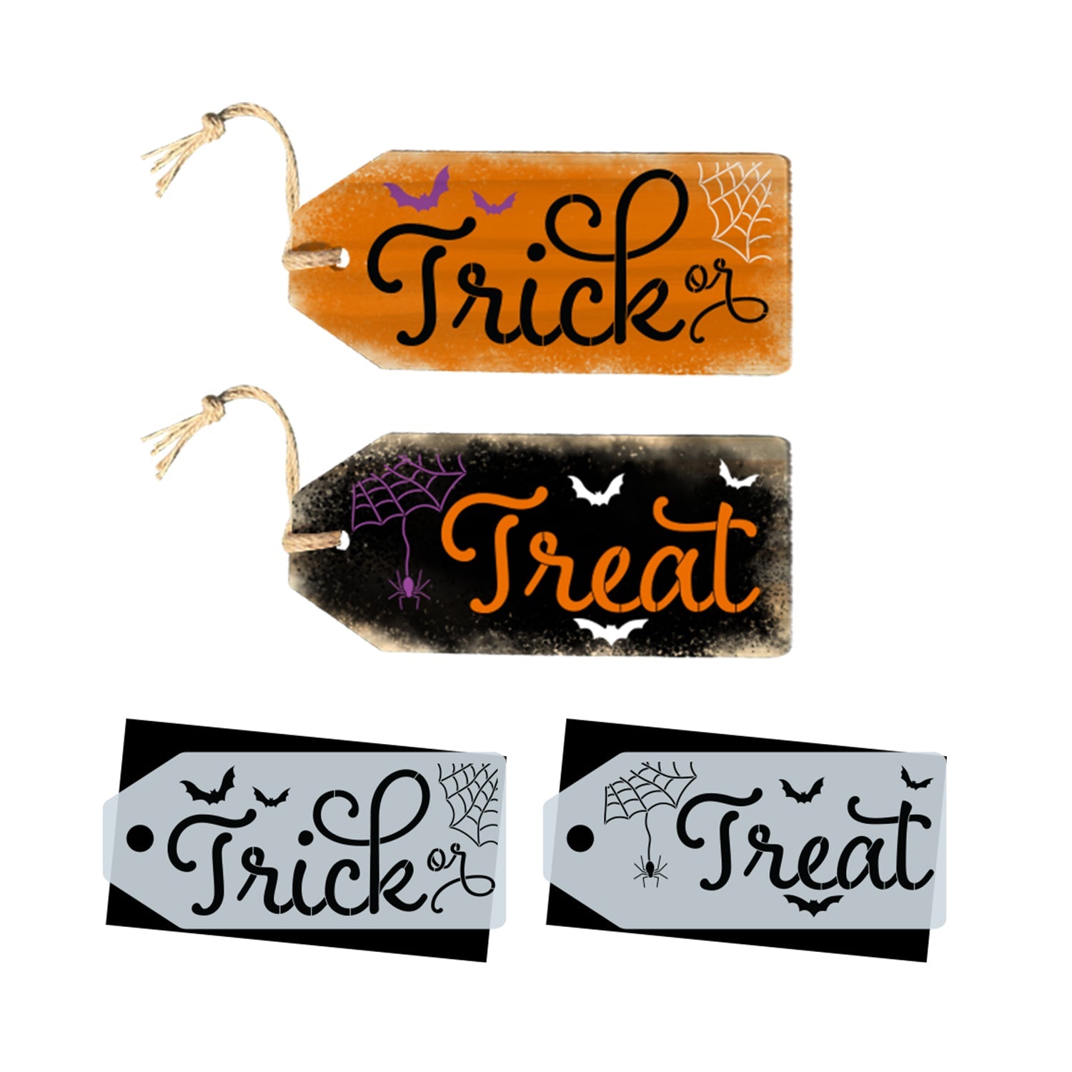 Large Trick or Treat Tags (2 pack)-Halloween-Essential Stencil
