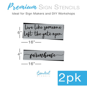 Left the Gate Open Stencil Set (2 Pack)-Farmhouse-Essential Stencil