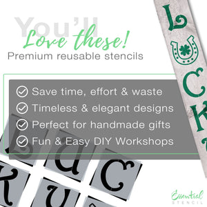 DIY 4ft Vertical Lucky front porch leaner sign stencil, St. Patrick's Day vertical porch sign leaner stencil,