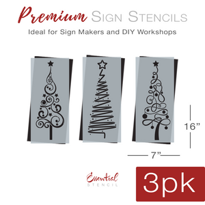 Modern Christmas Trees Stencil Set (3 Pack)-Christmas-Essential Stencil