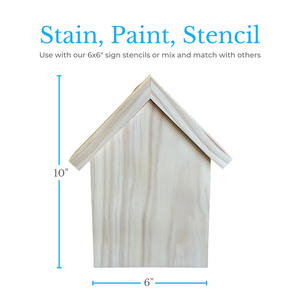 Premium Pine Wood House with Roof-Wood Surface-Essential Stencil