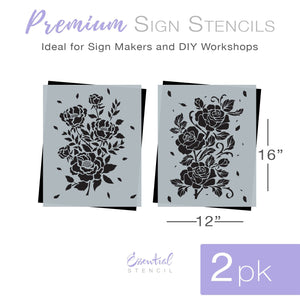 DIY flower reusable furniture pattern stencils, floral design Rose stencil and Peony stencil