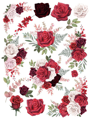 Rose Rub-on Transfer Set-Rub-on Transfer-Essential Stencil