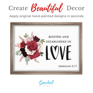 Rose Rub-on Transfer Set-Rub-on Transfer-Essential Stencil