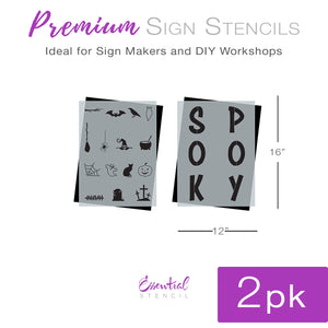 Spooky Stencil Set (2 Pack) | Halloween Sign-Halloween-Essential Stencil