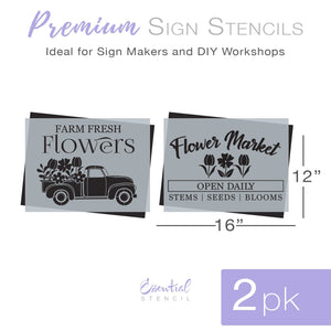 Spring Vintage Truck Stencil Set (2 Pack)-Spring-Essential Stencil