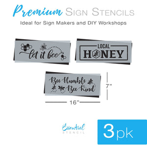DIY reusable Bee stencils, Let it bee honey comb stencil, bee humble bee kind stencil, local honey stencil