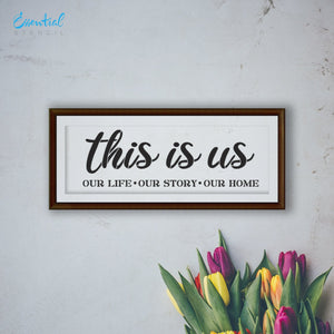 DIY reusable This is us sign stencil, This is us our life our story our home sign stencil, happiness is homemade sign stencil, home decor sign stencils, home sign stencils, diy home decor, diy housewarming gift home sign stencil