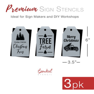 3 pack set of stencils for Farm Fresh Christmas Trees