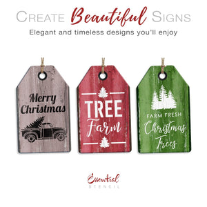 Farm Fresh Christmas Tree Stencil Set for mini wood signs