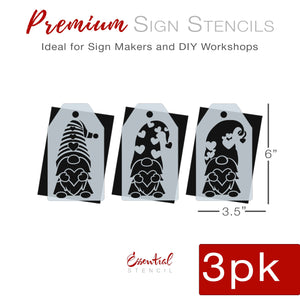 Valentine's Gnomes Mini Tag Stencil Set (3 Pack)-Valentine-Essential Stencil