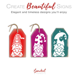 Valentine's Gnomes Mini Tag Stencil Set (3 Pack)-Valentine-Essential Stencil