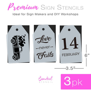 Valentine's Truck Mini Tag Stencil Set (3 Pack)-Valentine-Essential Stencil