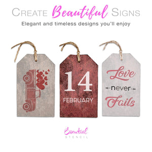 Valentine's Truck Mini Tag Stencil Set (3 Pack)-Valentine-Essential Stencil