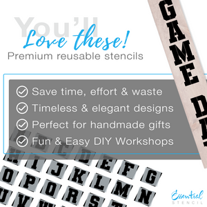 DIY reusable varsity font letters for stenciling, letters for painting, diy porch sign letters, large varsity font a-z letters stencils