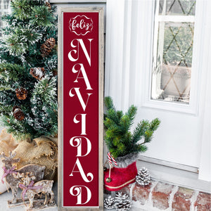 DIY reusable feliz navidad vertical porch leaner sign stencil, spanish christmas sign stencils, 5ft porch leaner, Christmas stencils for painting wood signs, vertical spaniish porch signs, spanish front door decor