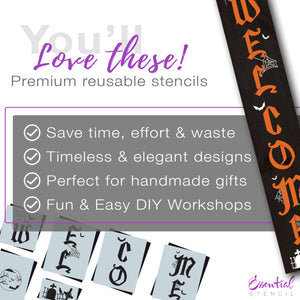 Vertical Halloween Welcome Sign-Halloween-Essential Stencil