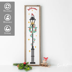 Vertical Winter Light Post 4ft Porch Stencil-Porch Leaner-Essential Stencil