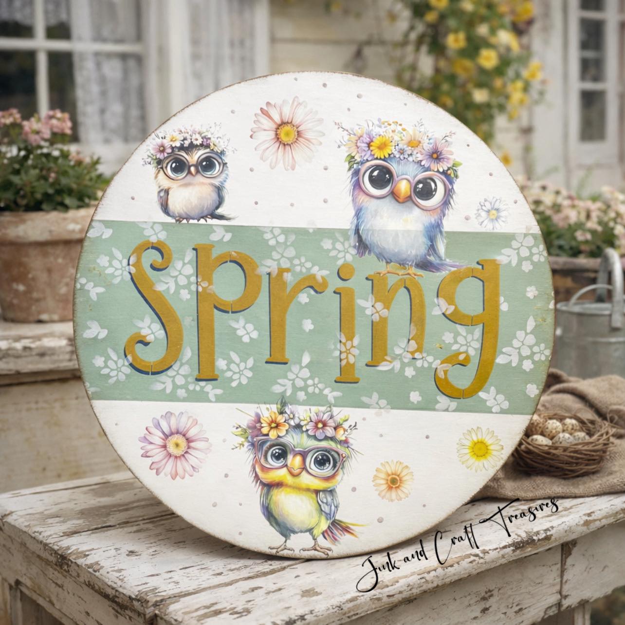 Create a Charming Spring Bird Round Sign with Stencils & Transfers 🌸🐦 ...