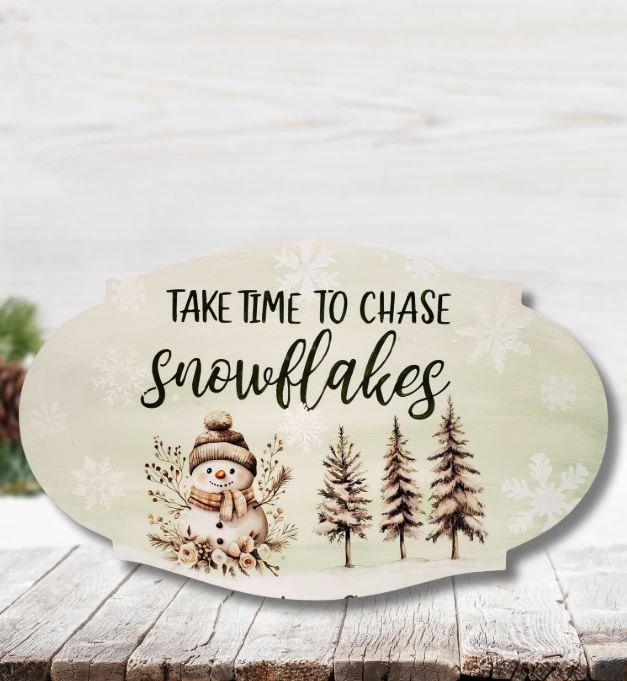 ❄️ Take Time to Chase Snowflakes: A Cozy Winter Oval Sign Project
