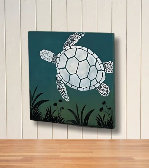Coastal Turtle Wall Art 🌊 Create a Stunning Blended Stain Background ...