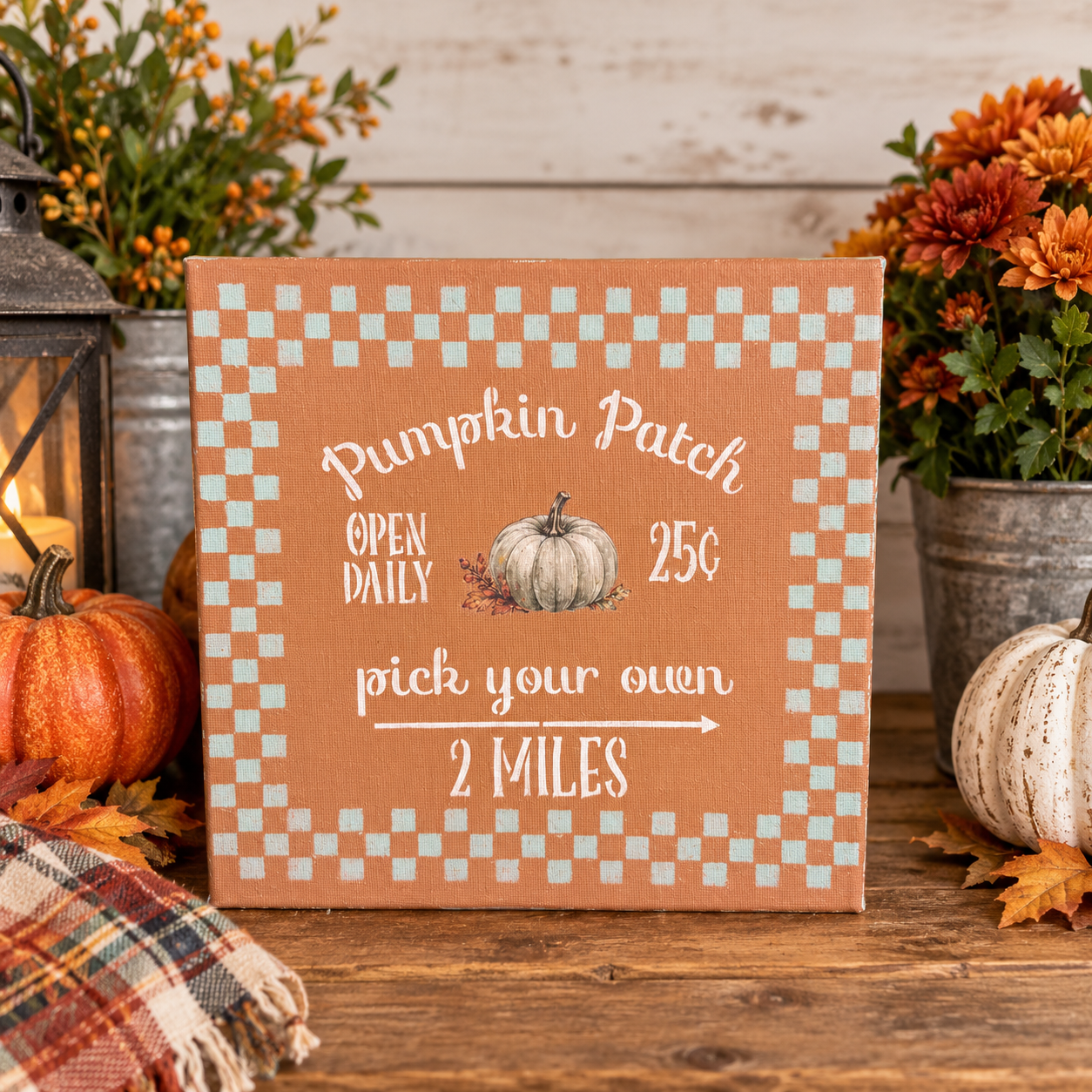 Paint, Stencil & Transfer Your Way to the Cutest Pumpkin Patch Canvas! 🍂