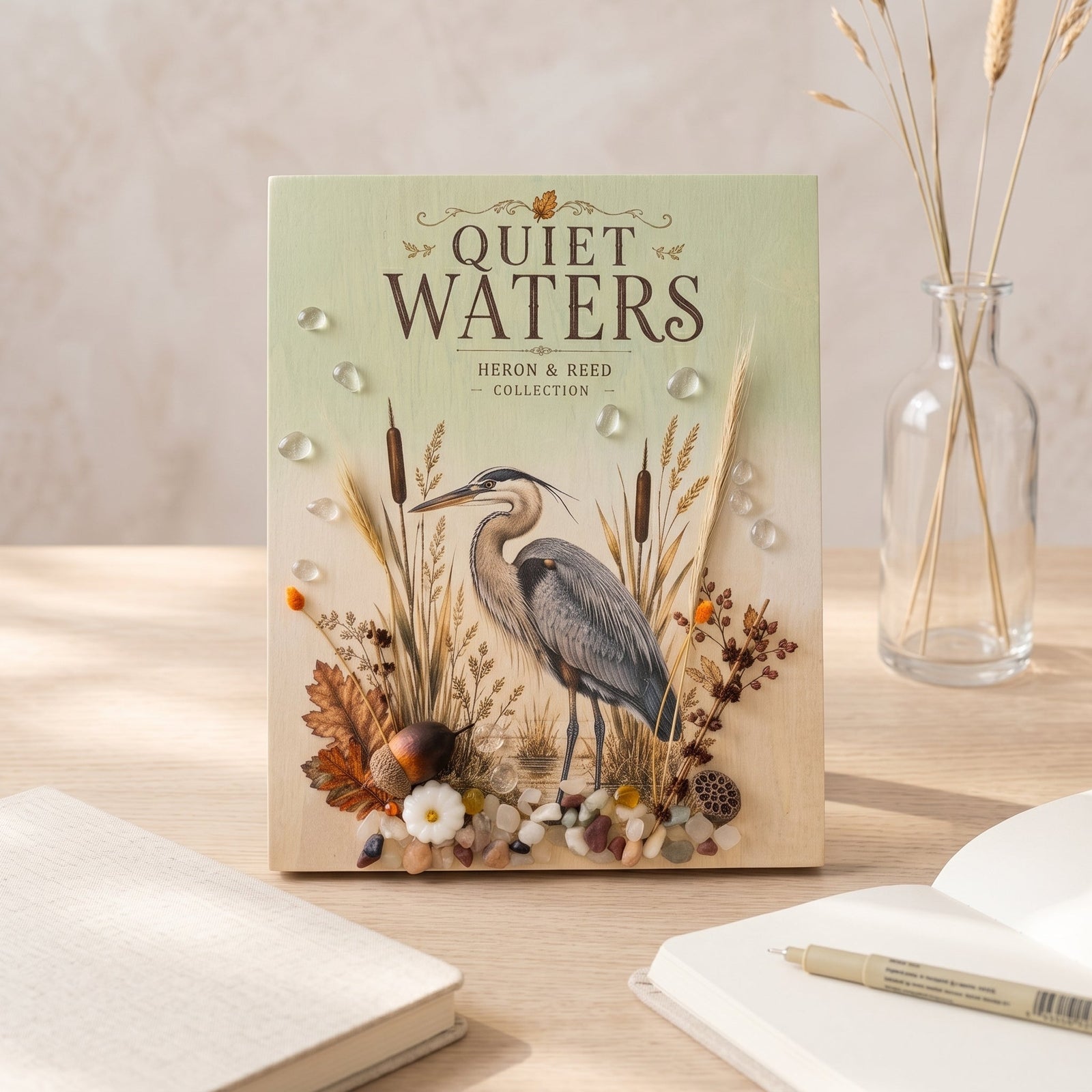 Quiet Waters & Cozy Vibes: Create a Coastal Fall Heron Scene