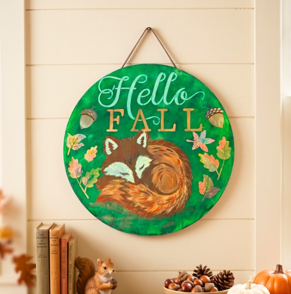 Create the Cutest Hello Fall Fox Door Hanger with Layered Stencils