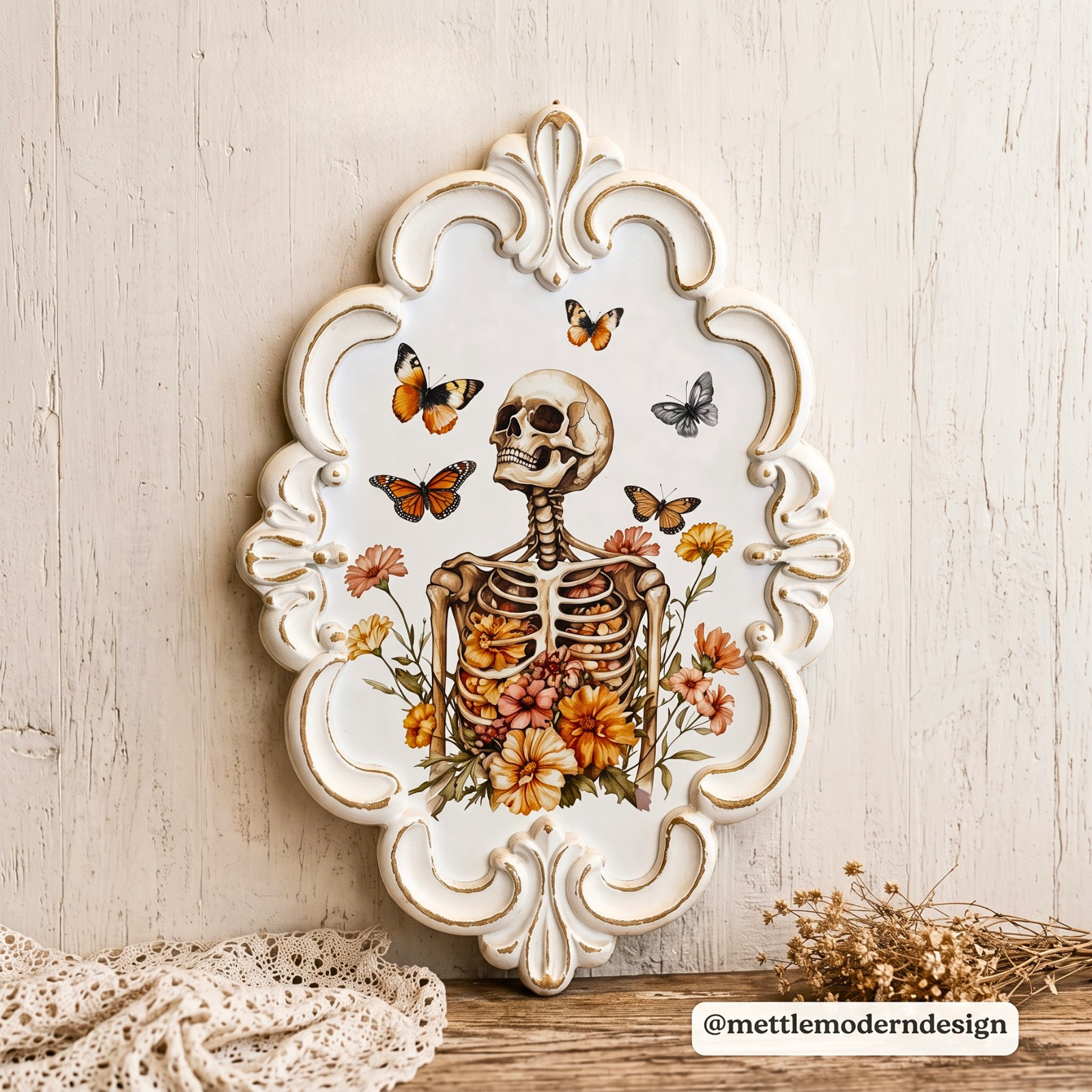 Bones, Blossoms & Butterflies: Create a Spooky Plaque in Minutes!