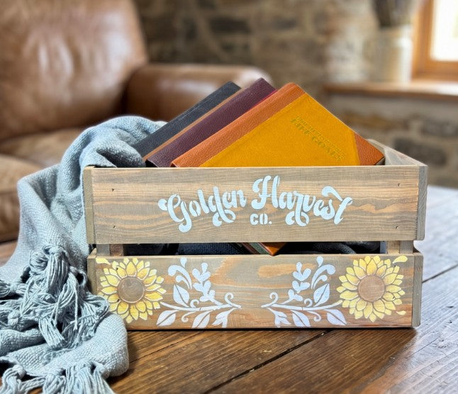 Rustic Fall Crate Makeover with Layered Sunflowers 🌻